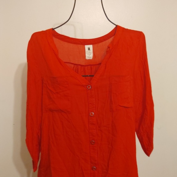 Needle & Thread | Women's Red Button-up Blouse - Picture 2 of 5